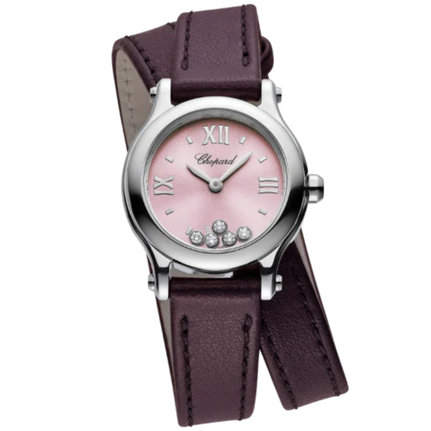 HAPPY SPORT 25 MM LUCENT STEEL™ WITH PINK DIAL