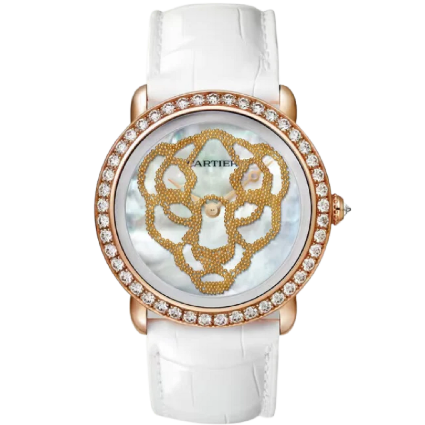 REVELATION D'UNE PANTHERE 37 MM ROSE GOLD WITH WHITE MOTHER OF PEARL DIAL