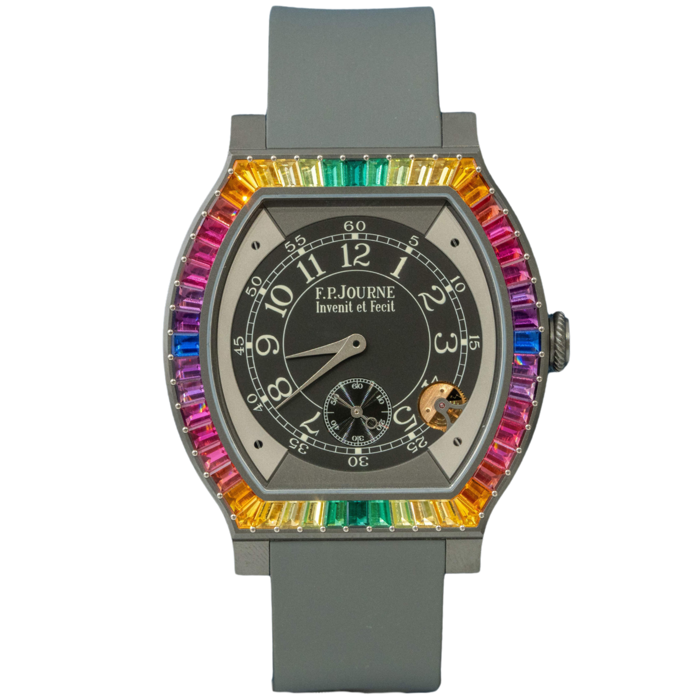FP Journe Elegante 48mm “Ginos Dream” Titalyt Black Dial Rainbow Bezel