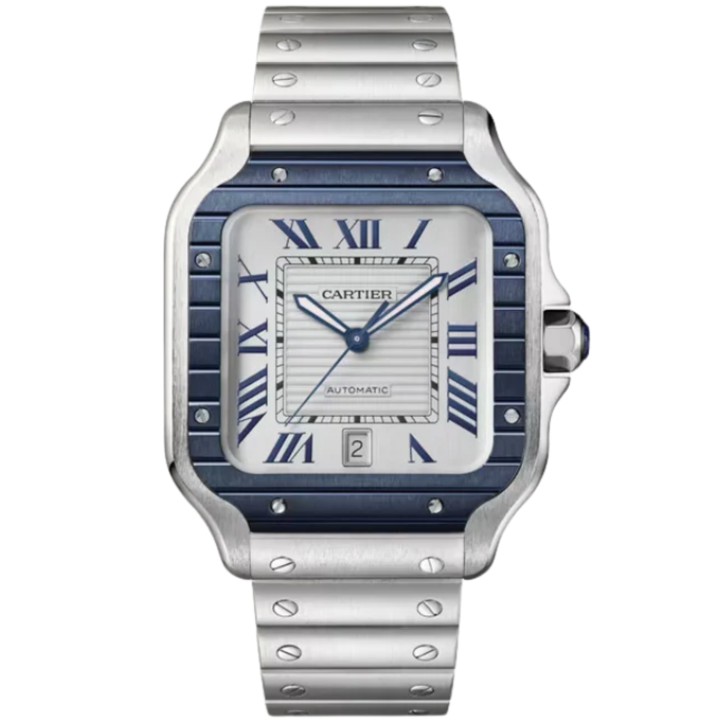 SANTOS 40 MM DE CARTIER GRAY STAINLESS STEEL