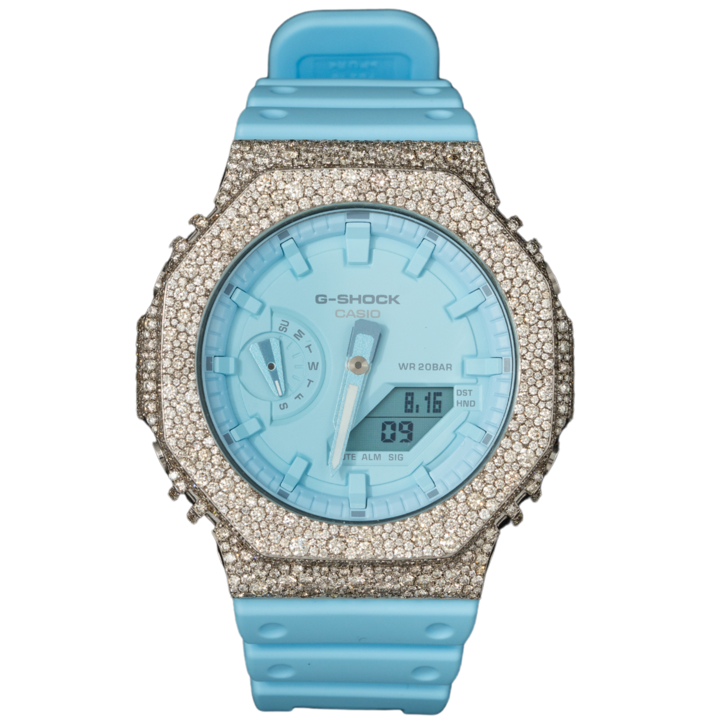 Casio GShock GA2100 Bussdown Honeycomb Setting - Baby Blue Dial - 7.90 cts