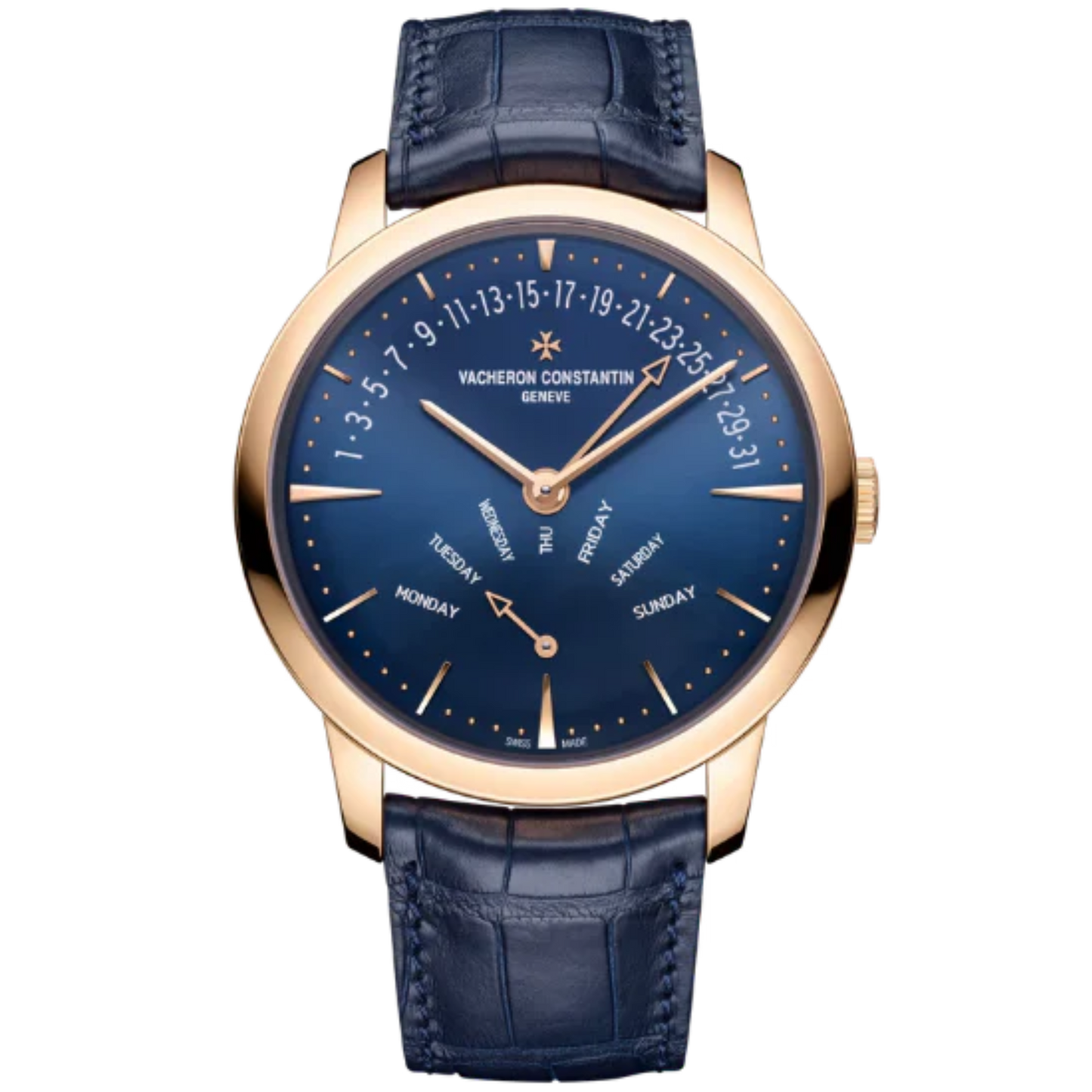 PATRIMONY RETROGRADE DAY-DATE 42 MM PINK GOLD WITH BLUE BRASS DIAL