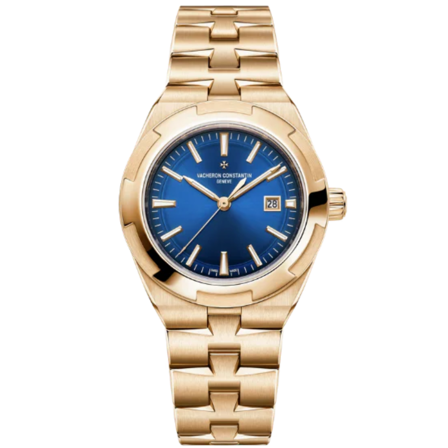 OVERSEAS SELF-WINDING 34 MM 18K PINK GOLD WITH BLUE BRASS DIAL