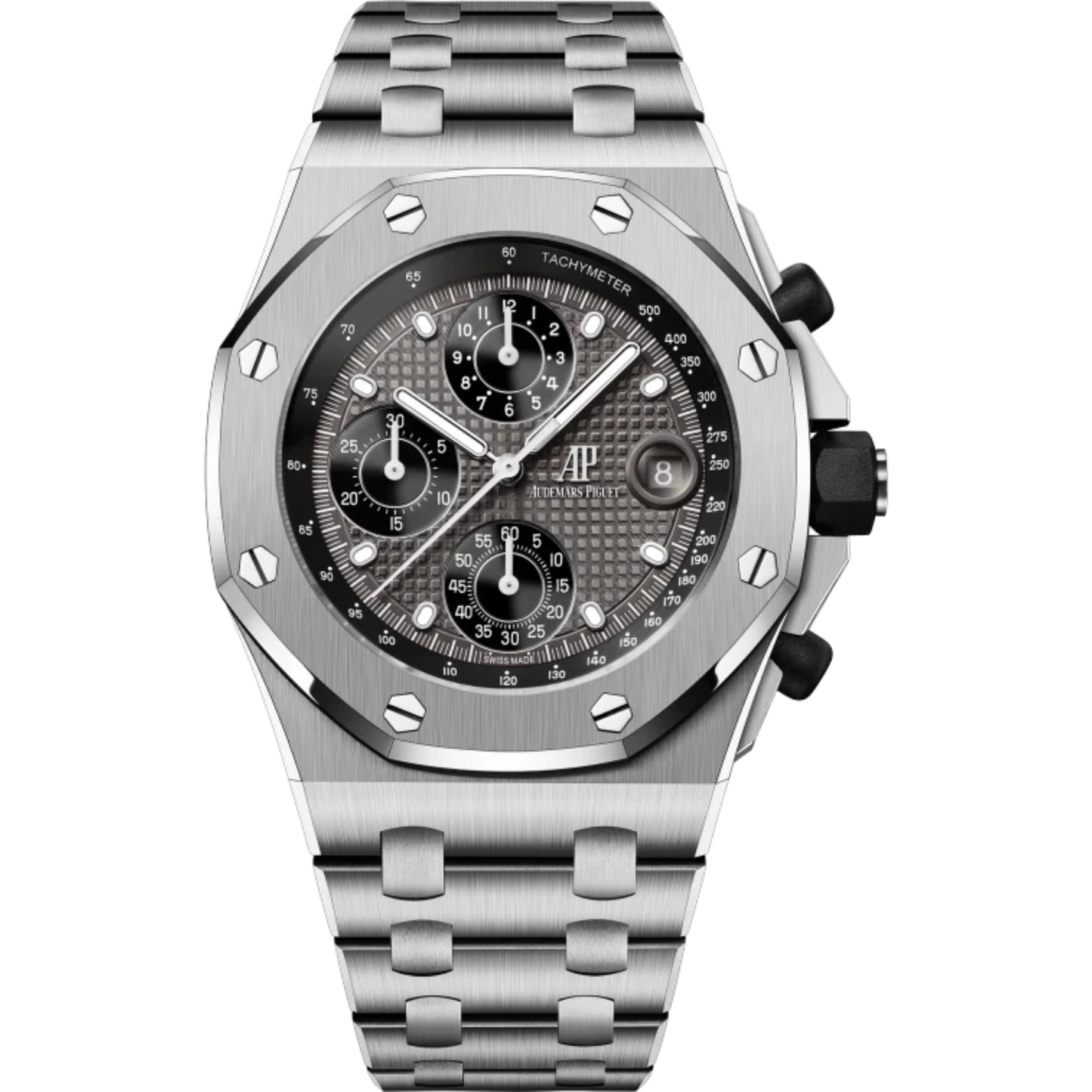Royal Oak Offshore Selfwinding Chronograph 42MM Titanium Bracelet Grey Dial With Petite Tapisserie Pattern Titanium Case