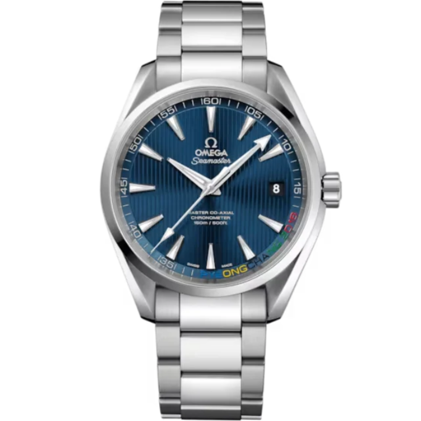 SEAMASTER AQUA TERRA 150M "PYEONGCHANG 2018" LIMITED EDITION 41 MM STAINLESS STEEL WITH BLUE DIAL