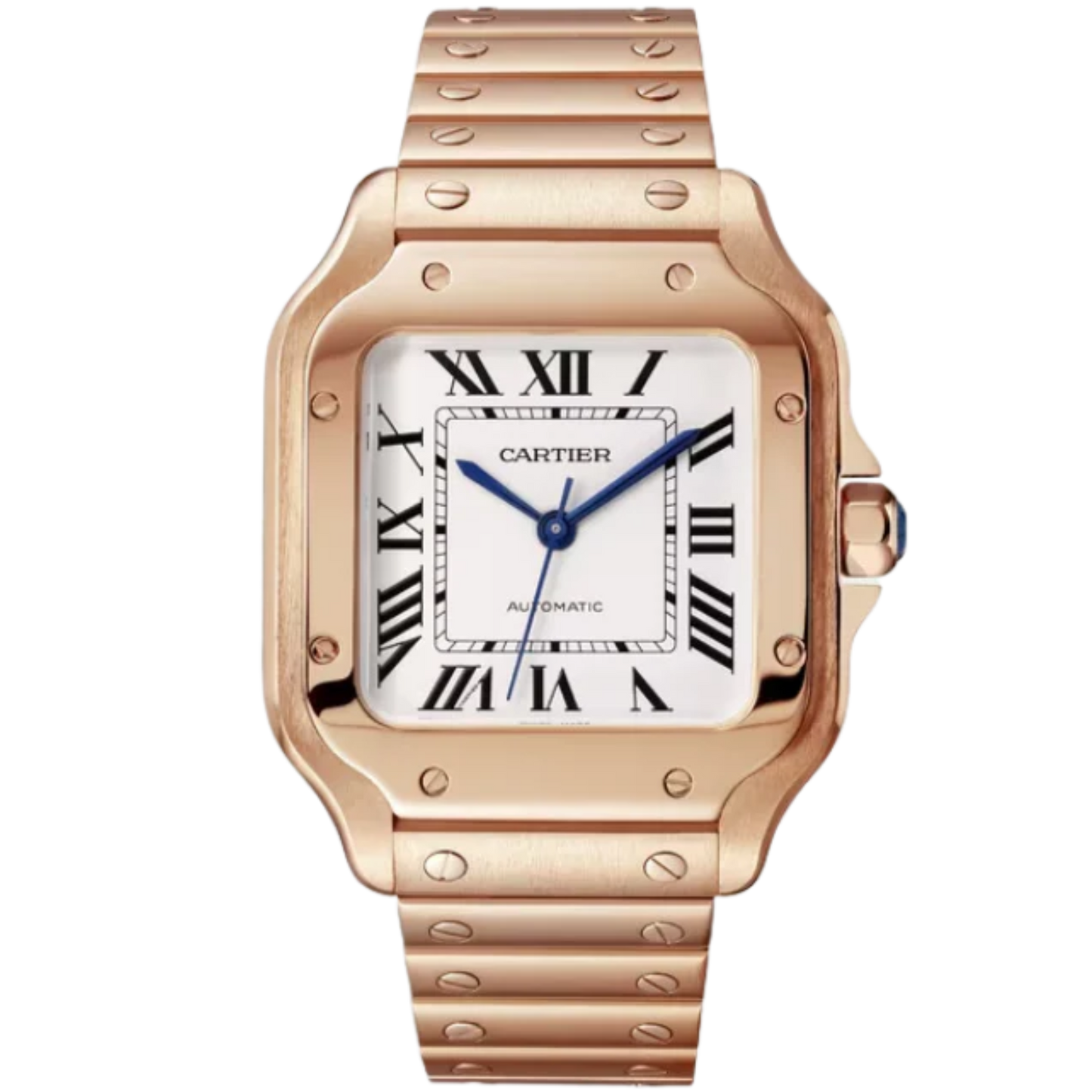 SANTOS 35 MM DE CARTIER SILVER 18K ROSE GOLD
