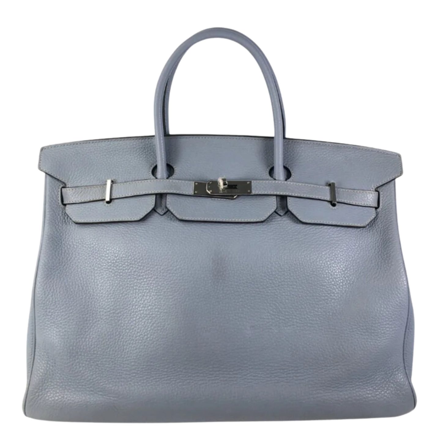 Hermes Birkin 40 Bleu Lin Clemence Leather