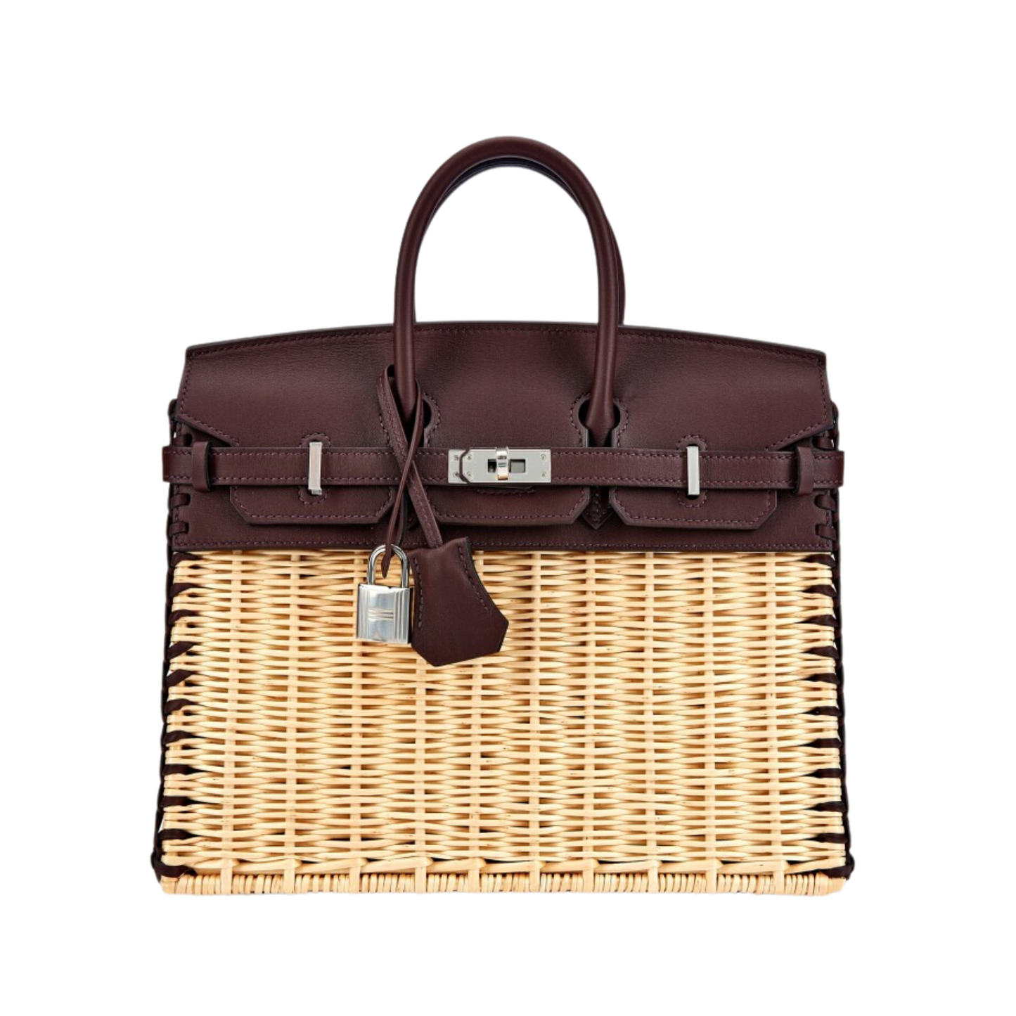 Hermes Birkin 25 Picnic Naturel Osier Wicker & Rouge Sellier Swift Leather
