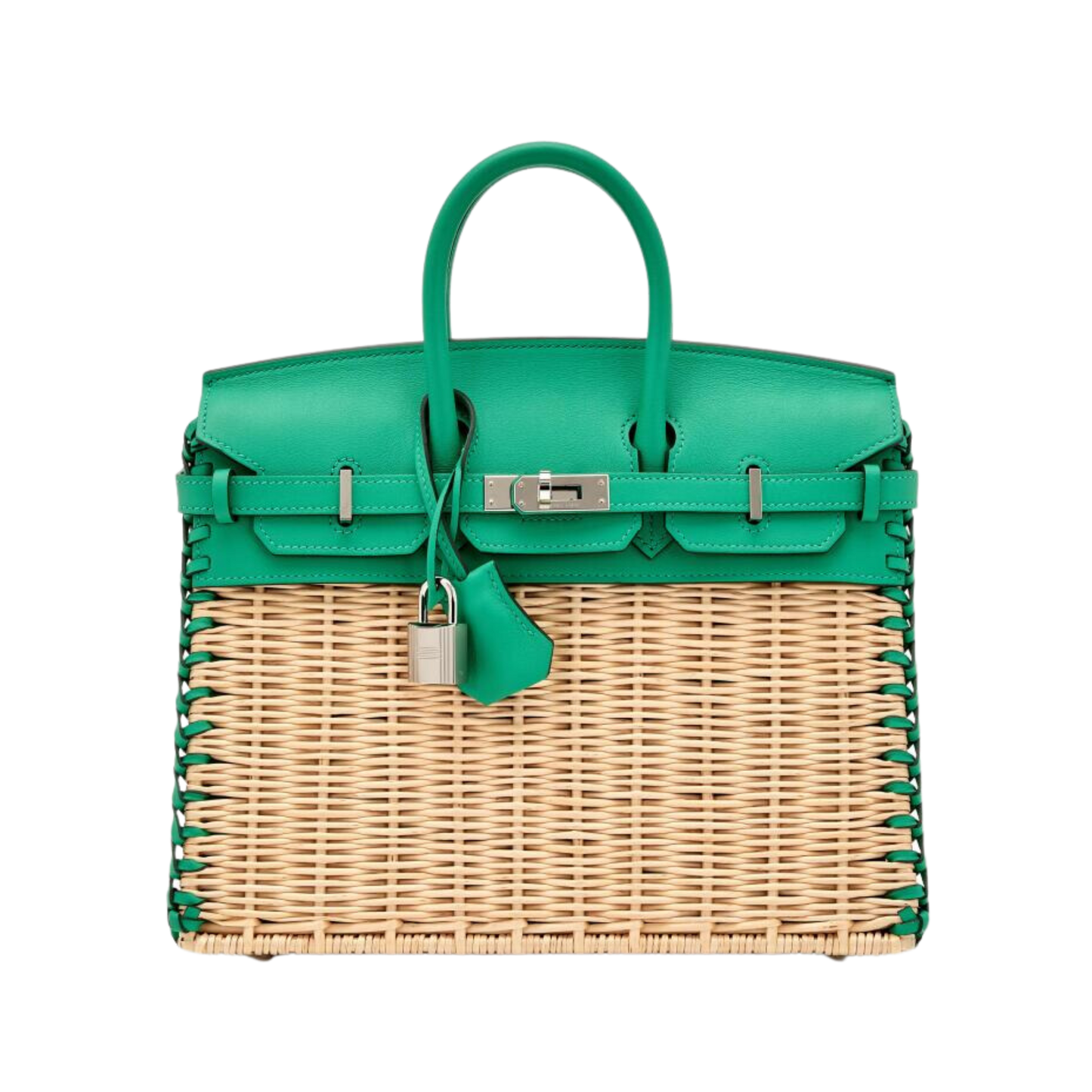 Hermes Birkin 25 Picnic Naturel Osier Wicker & Menthe Swift Leather