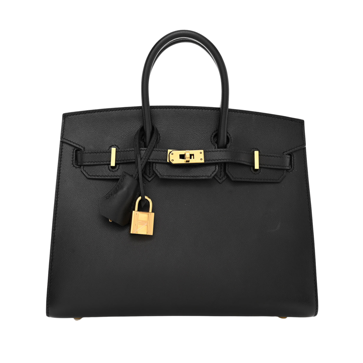 Hermes Birkin 25 Sellier Noir Madame Leather
