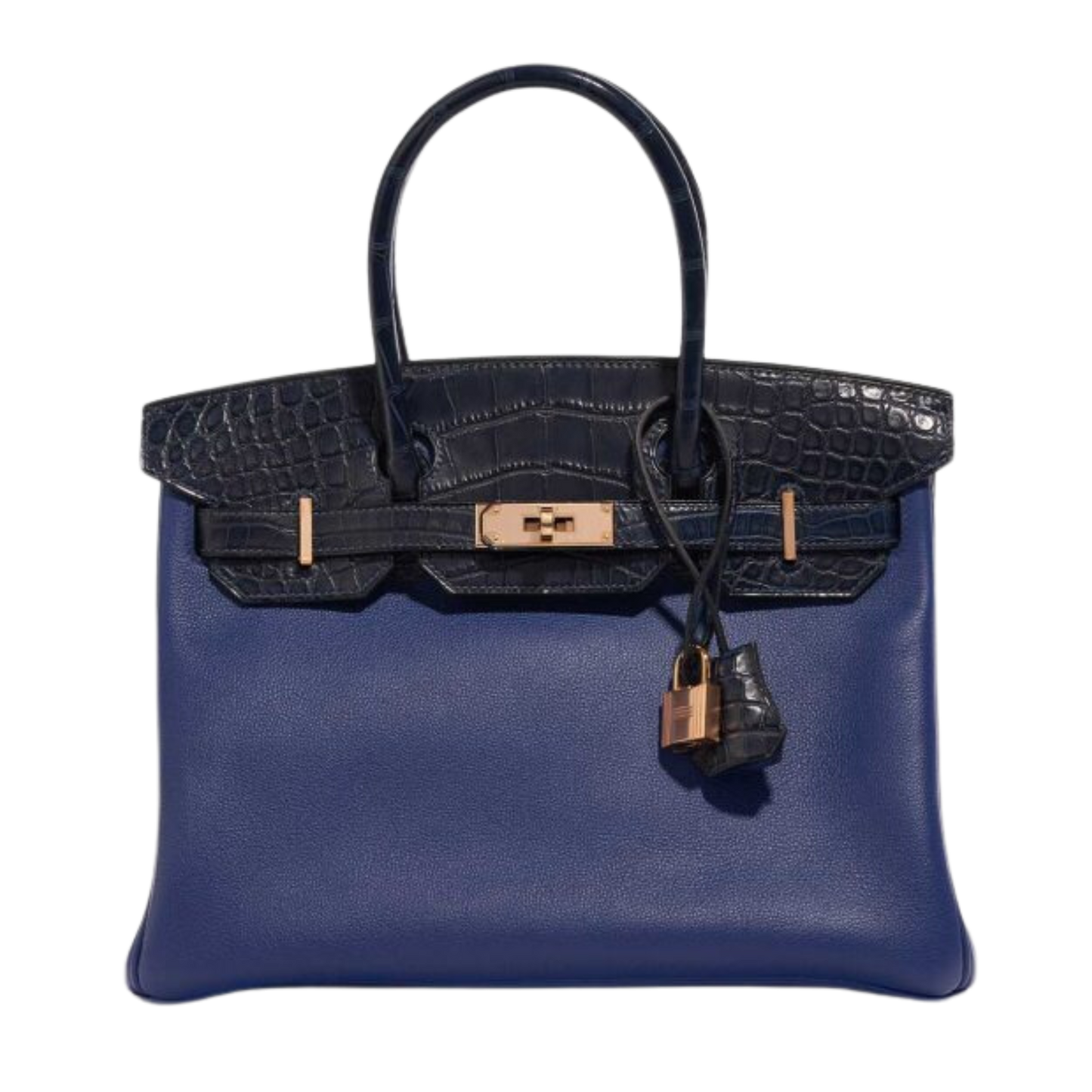 Hermes Birkin 30 Touch Bleu Marine Matte Alligator & Bleu Saphir Taurillion Novillo Leather