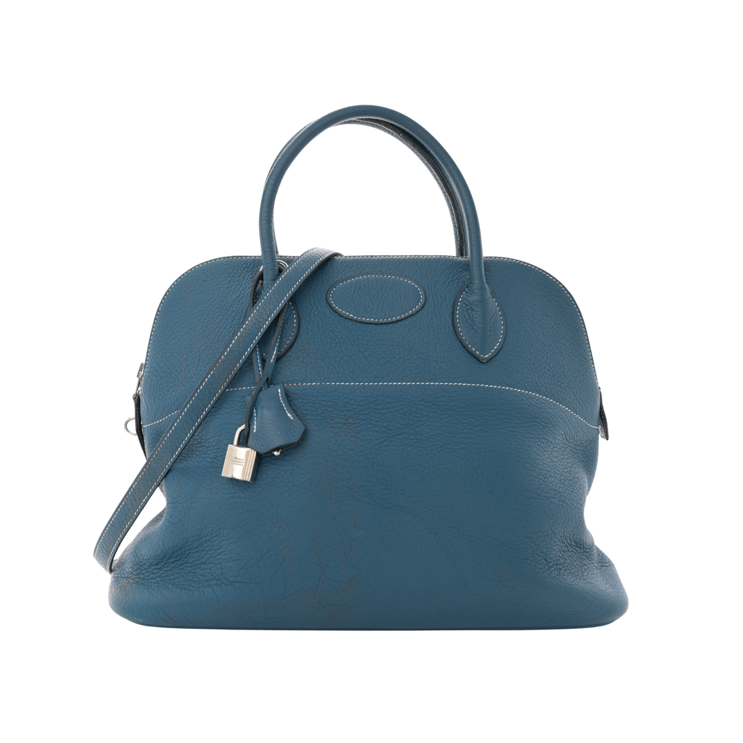 Hermes Bolide 35 Bleu Agate Clemence Leather