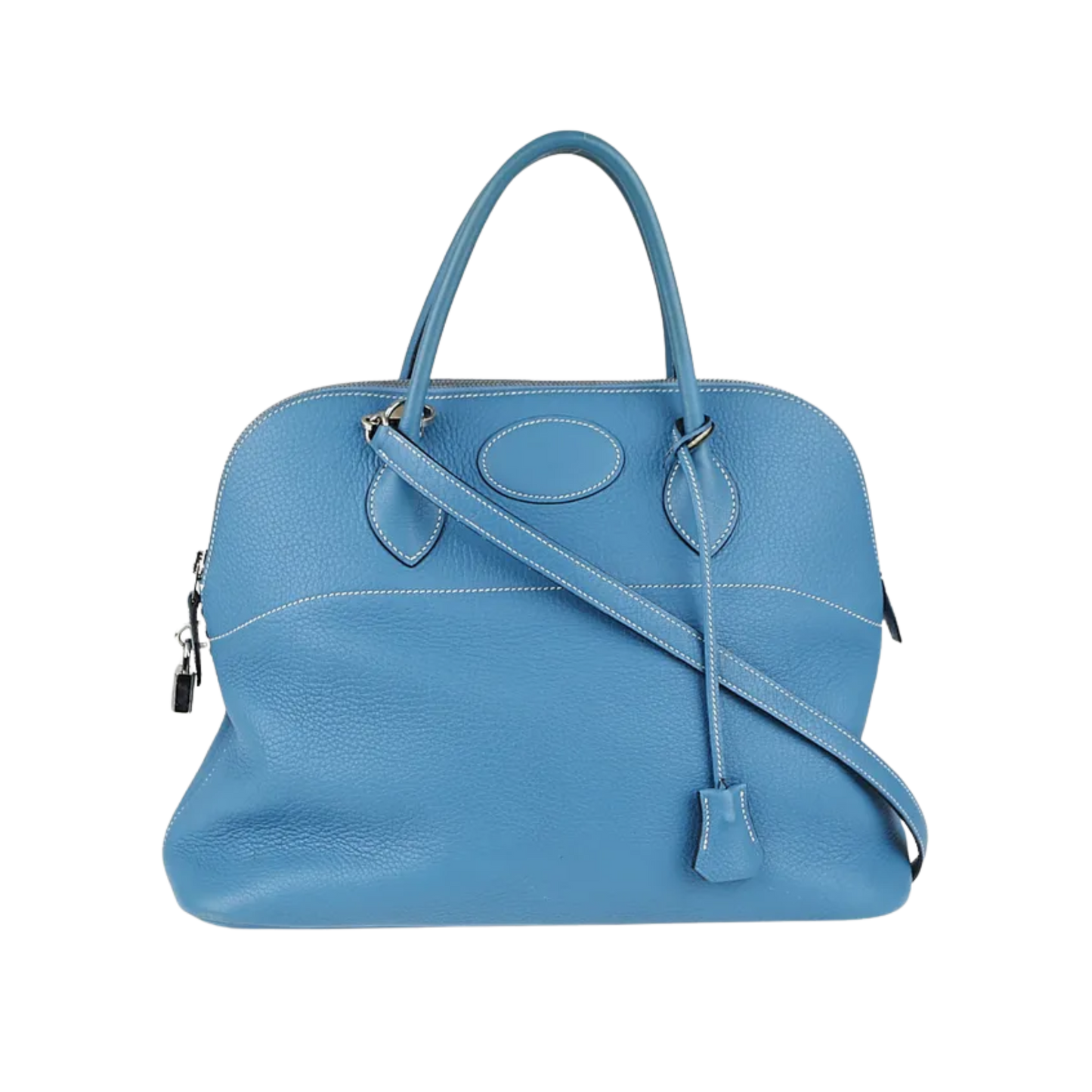 Hermes Bolide 35 Bleu Jean Clemence Leather