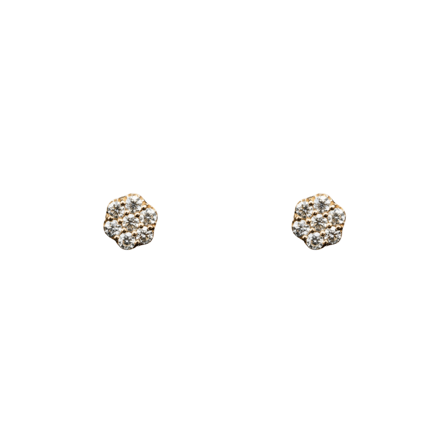 10k White Gold Cluster Round Diamond Earrings - 2.36 grams - 1.47 cts