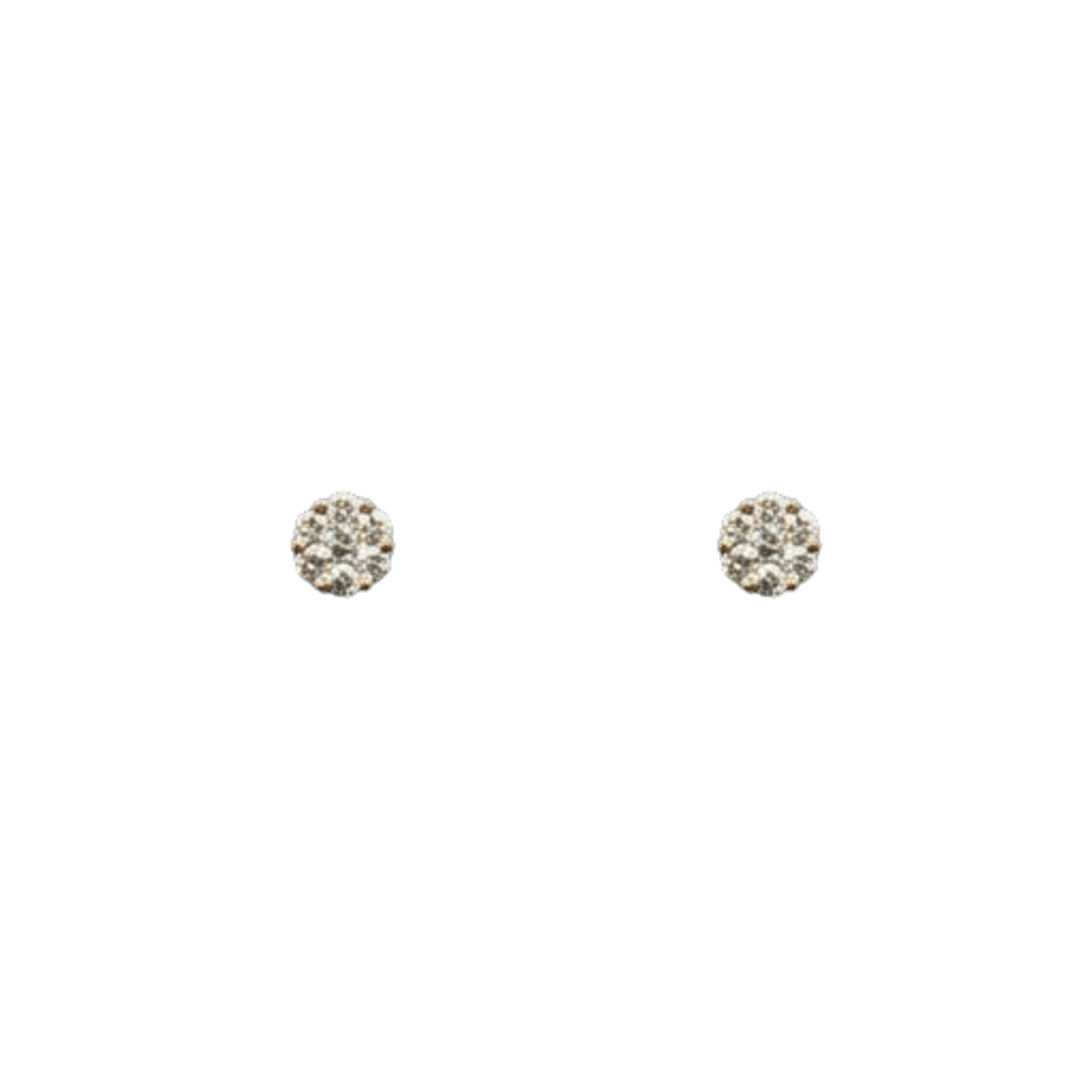 10k Yellow Gold Cluster Round Diamond Earrings - 1.52 grams - 0.54 cts
