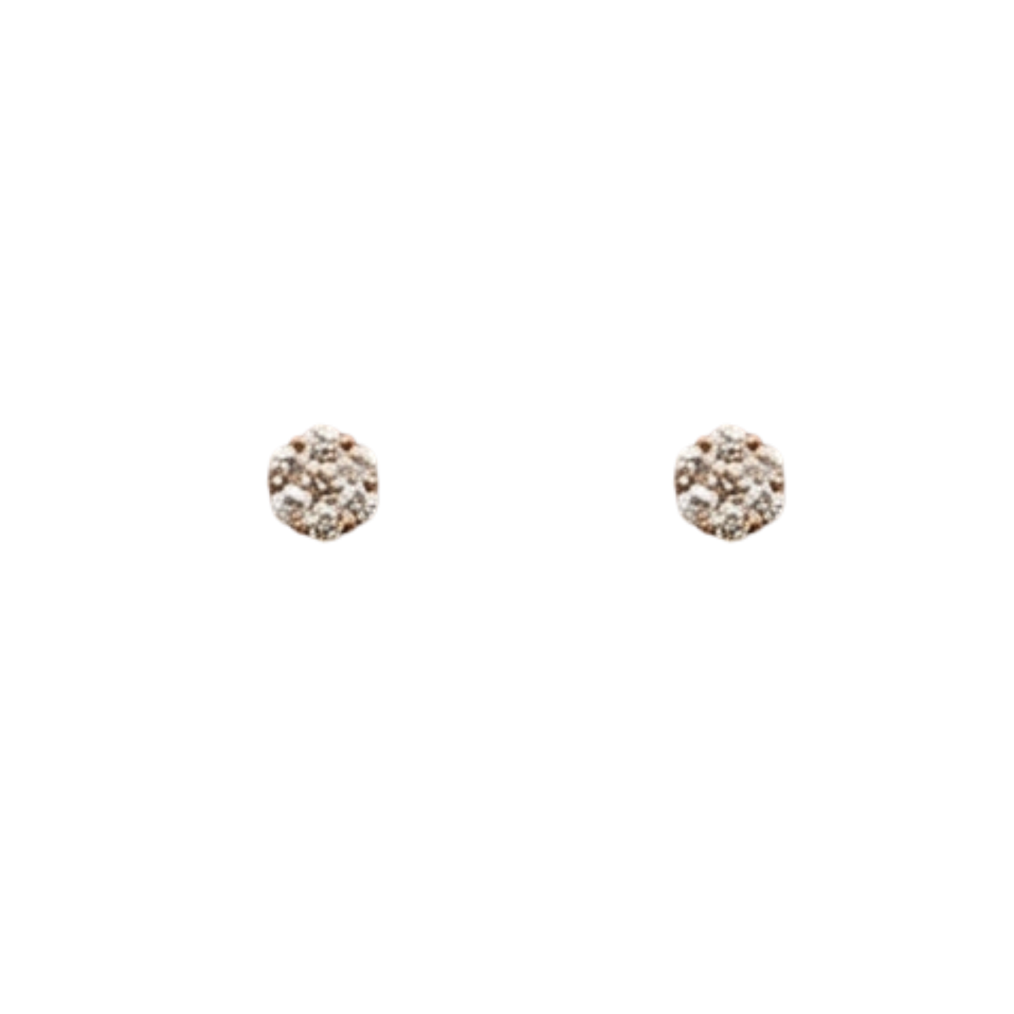 10k Rose Gold Cluster Round Diamond Earrings - 1.40 grams - 0.61 cts