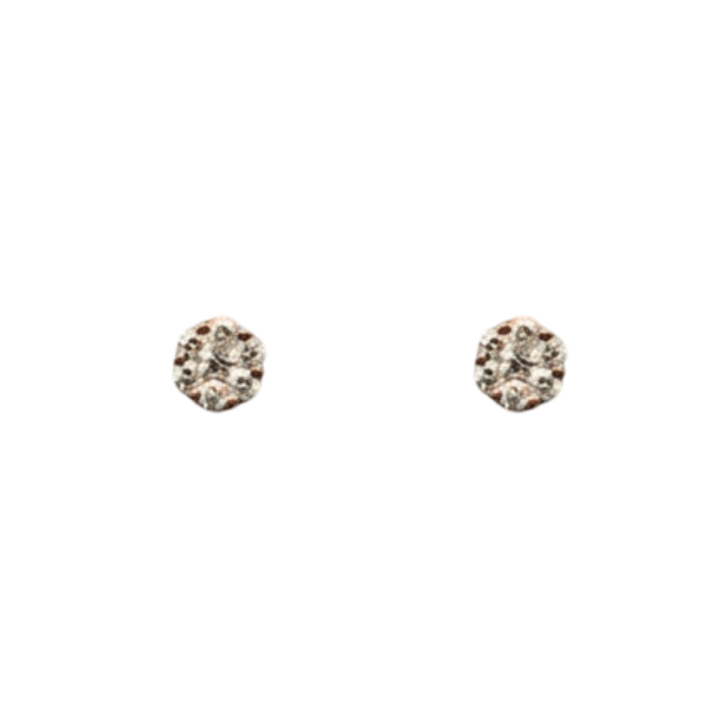 10k Rose Gold Cluster Round Diamond Earrings - 1.67 grams - 0.71 cts