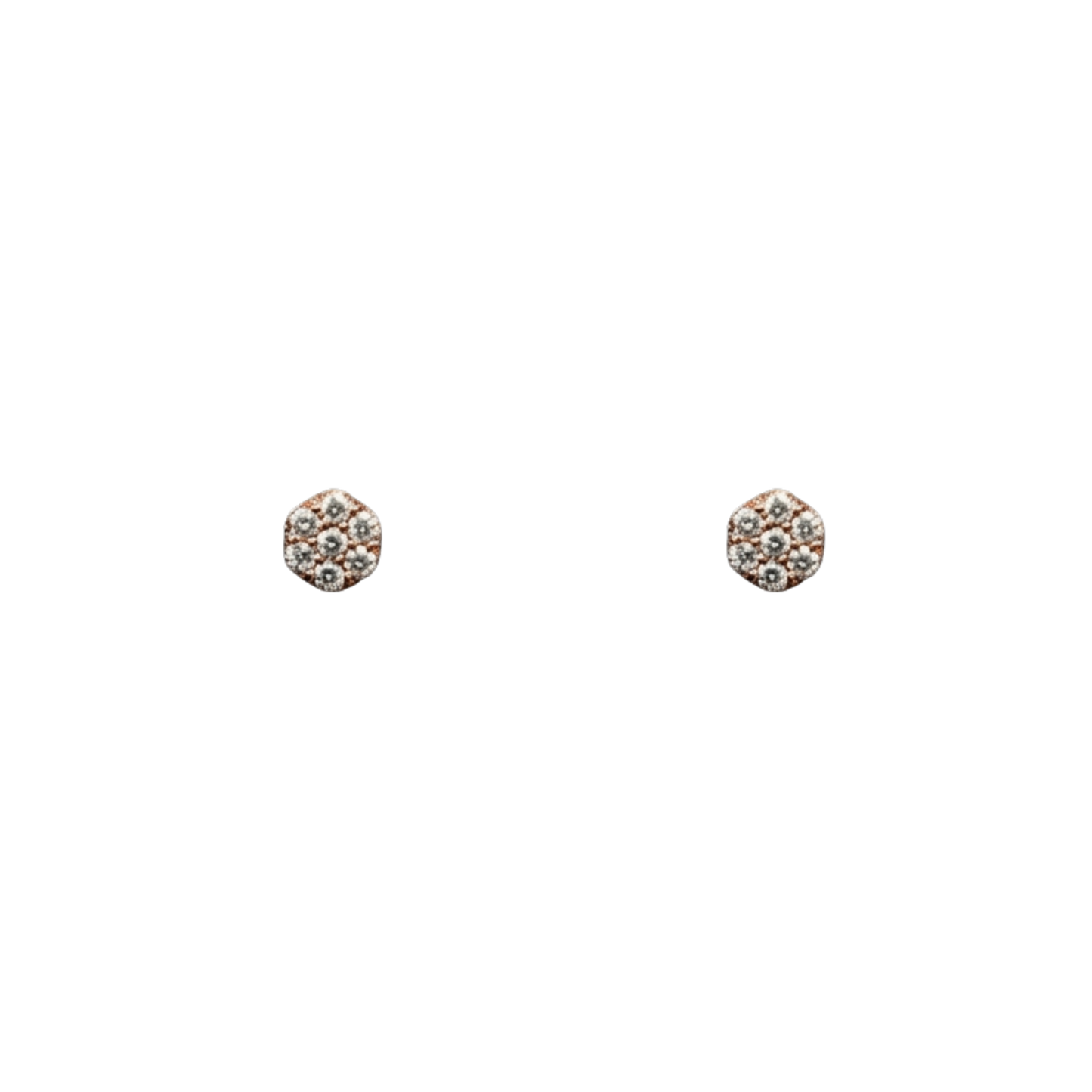 10k Rose Gold Cluster Round Diamond Earrings - 3.36 grams - 1.85 cts