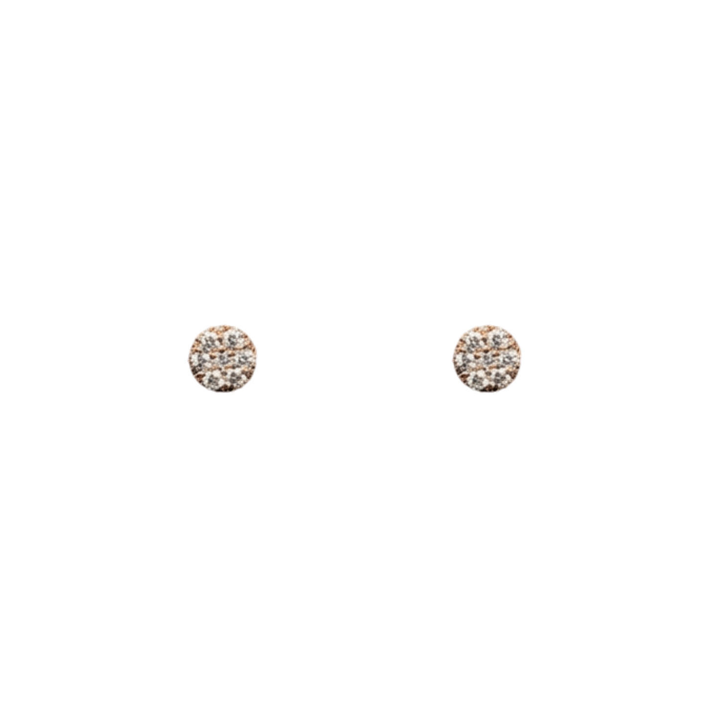 10k Rose Gold Cluster Round Diamond Earrings - 1.82 grams - 0.99 cts
