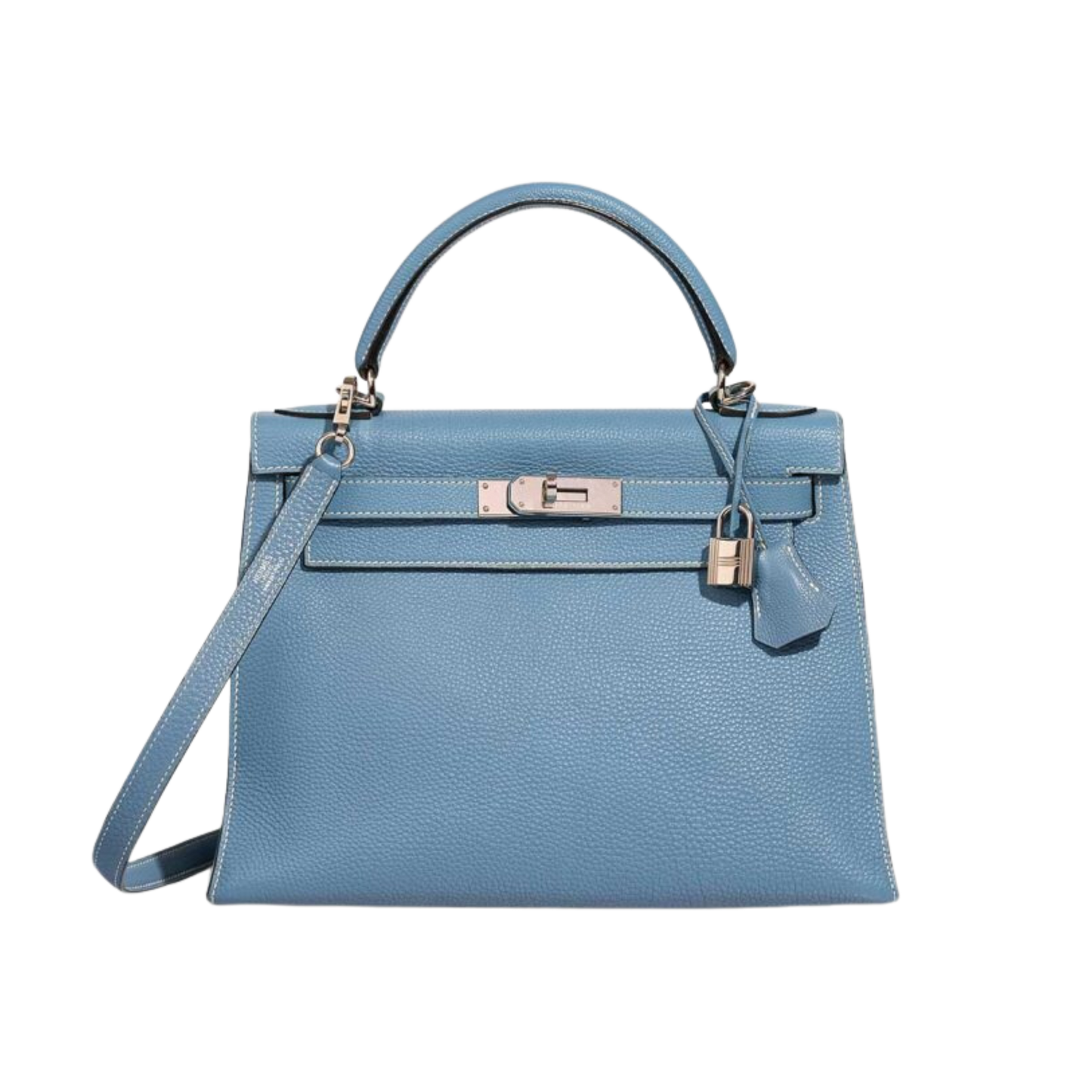 Hermes Kelly 28 Bleu Jean Togo Leather