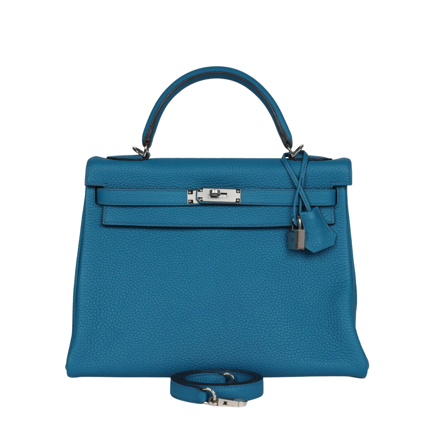 Hermes Kelly 32 Cobalt Clemence Leather