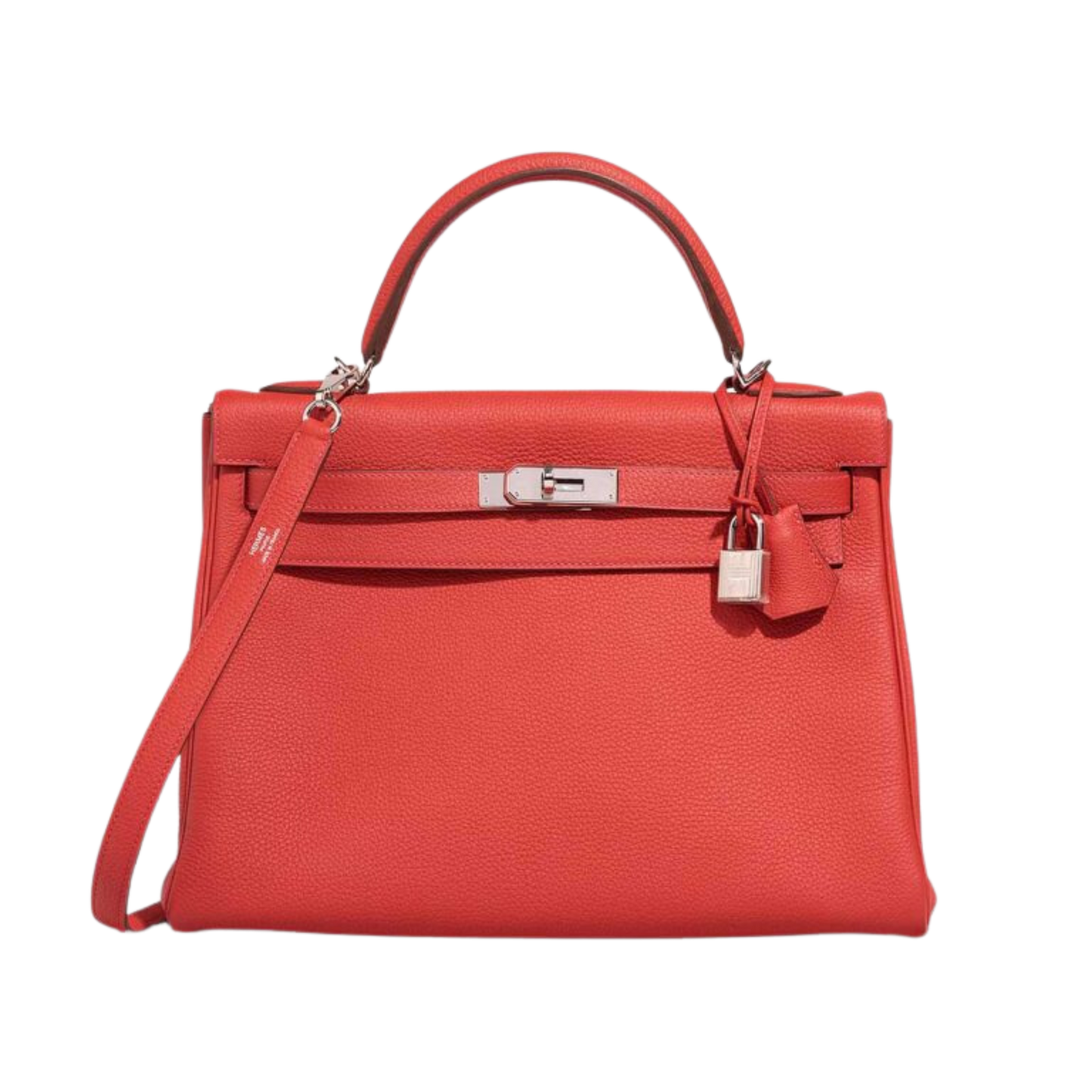 Hermes Kelly 32 Rouge Tomate Clemence Leather