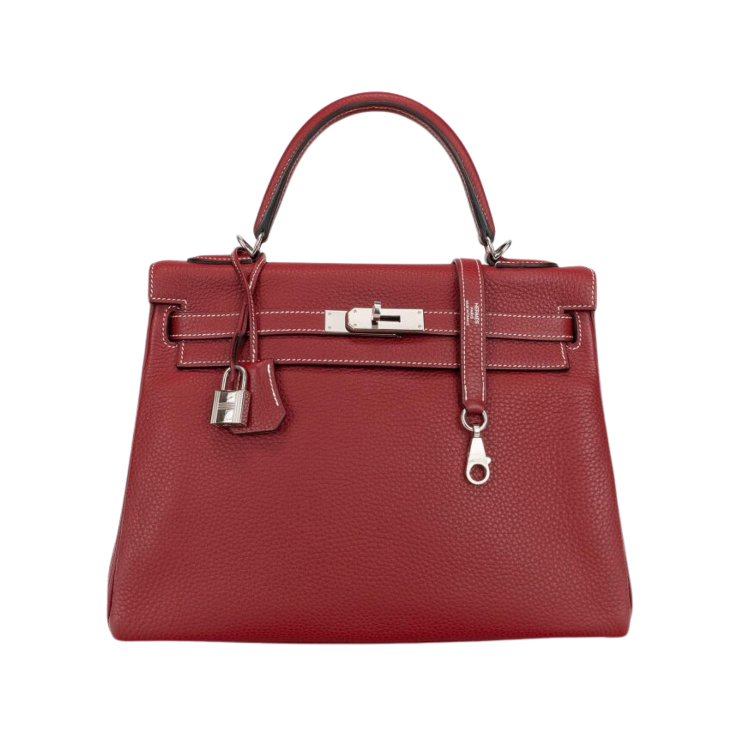 Hermes Kelly 32 Rouge Grenat Clemence Leather