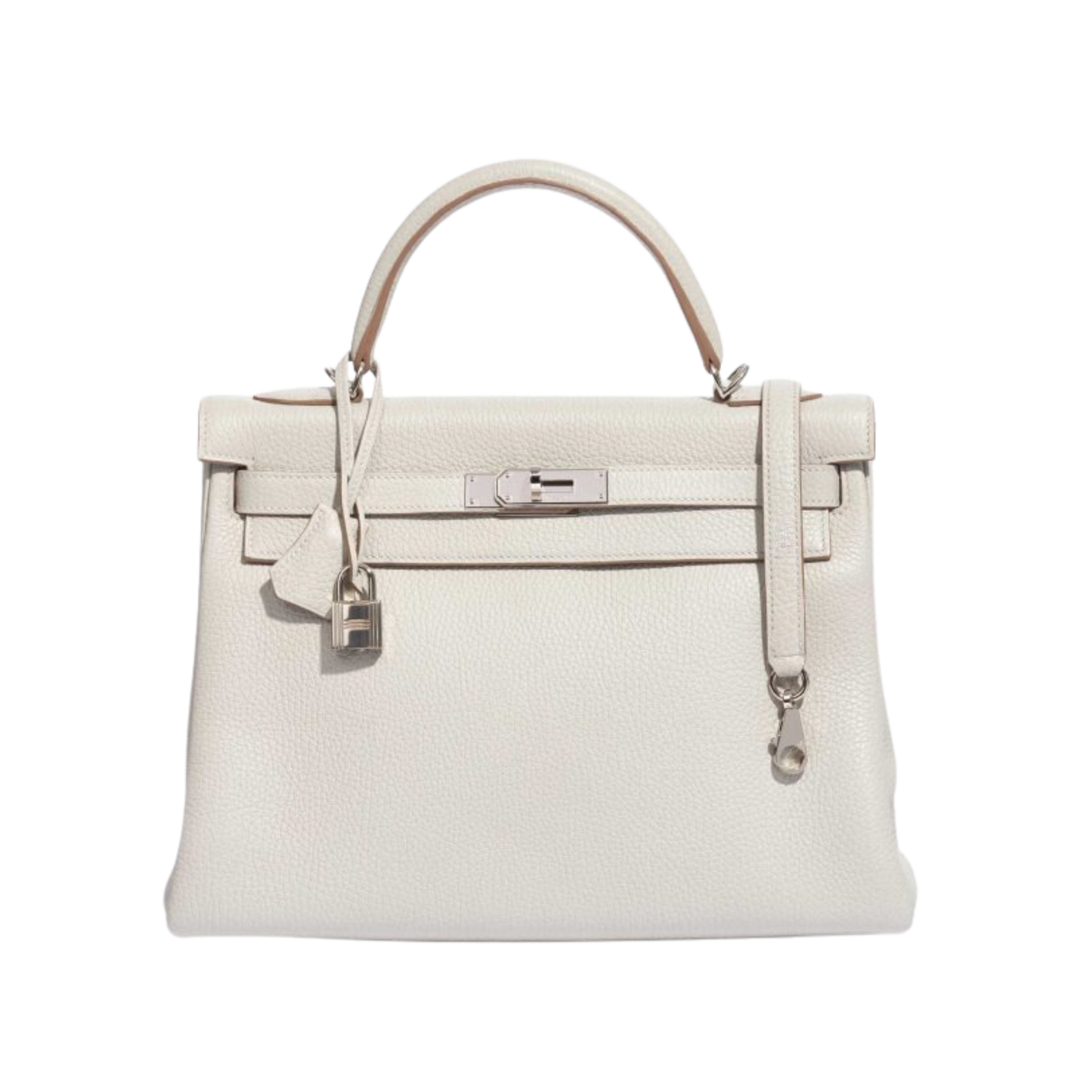 Hermes Kelly 32 Gris Perle Clemence Leather