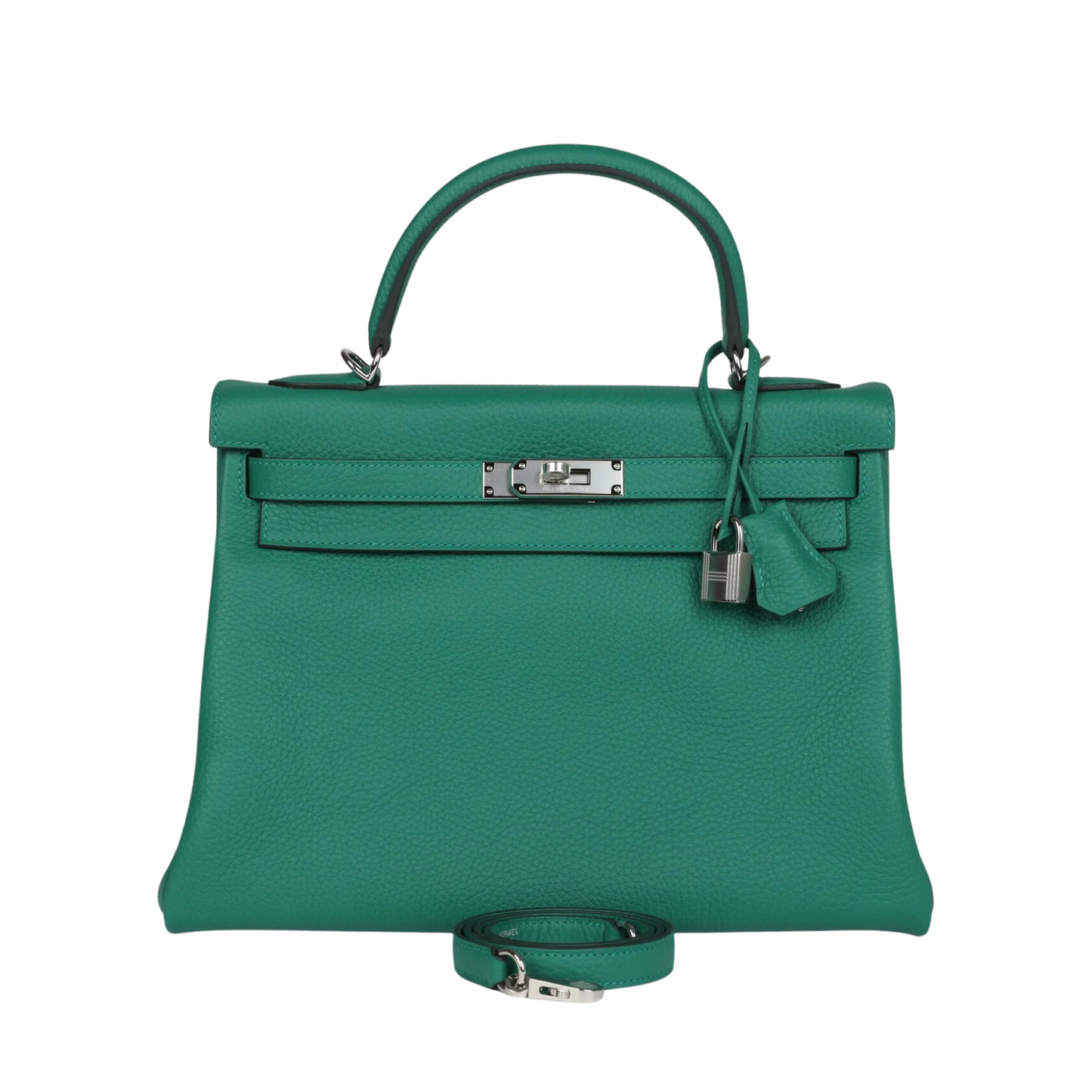 Hermes Kelly 32 Vert Vertigo Clemence Leather