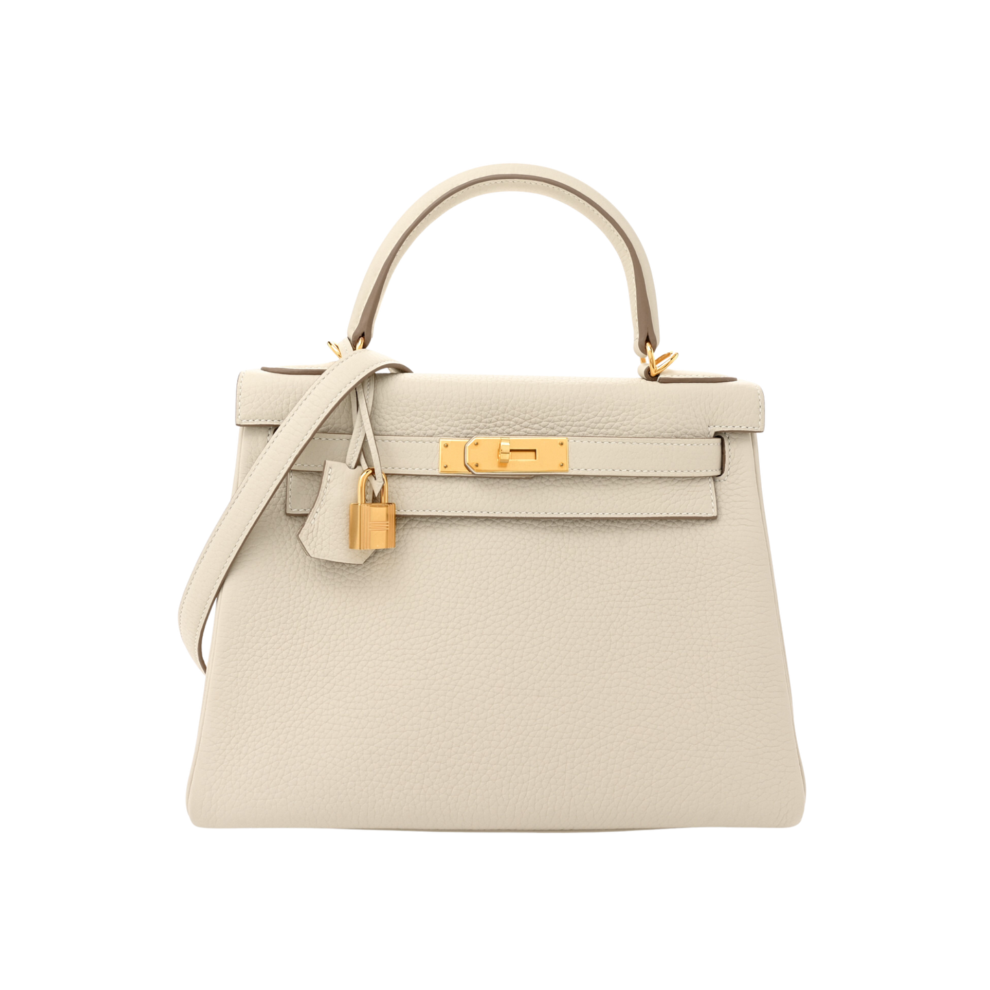 Hermes Kelly 28 Craie Clemence Leather
