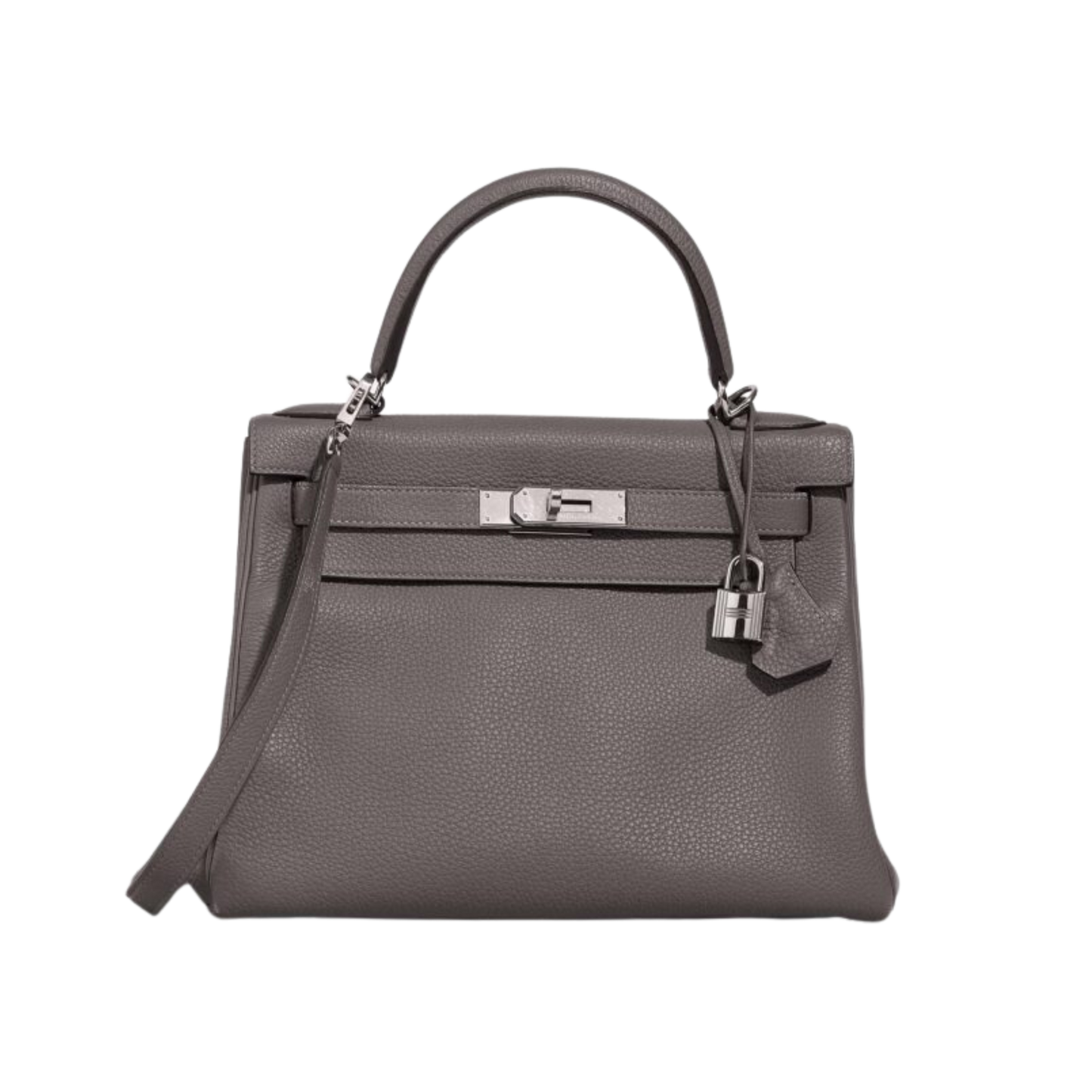 Hermes Kelly 28 Gris Meyer Clemence Leather