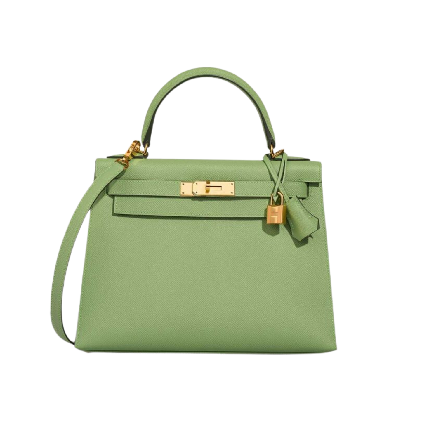 Hermes Kelly 28 Vert Criquet Epsom Leather