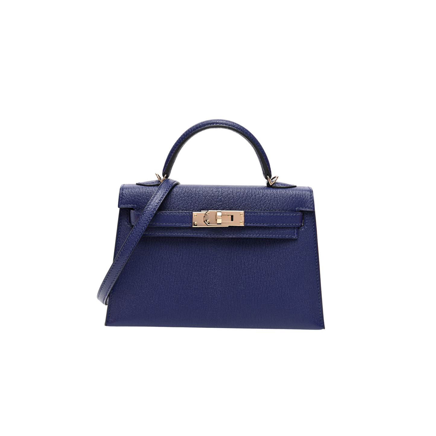 Hermes Kelly 20 Bleu Encre Chevre Mysore Leather