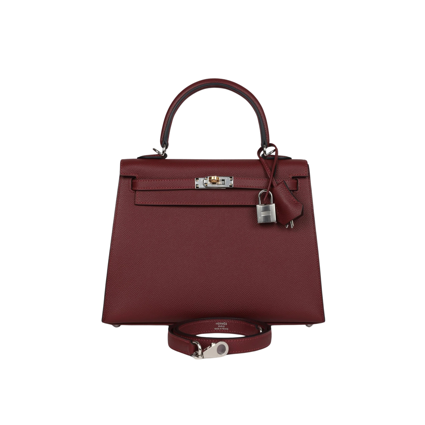 Hermes Kelly 25 Rouge H Epsom Leather