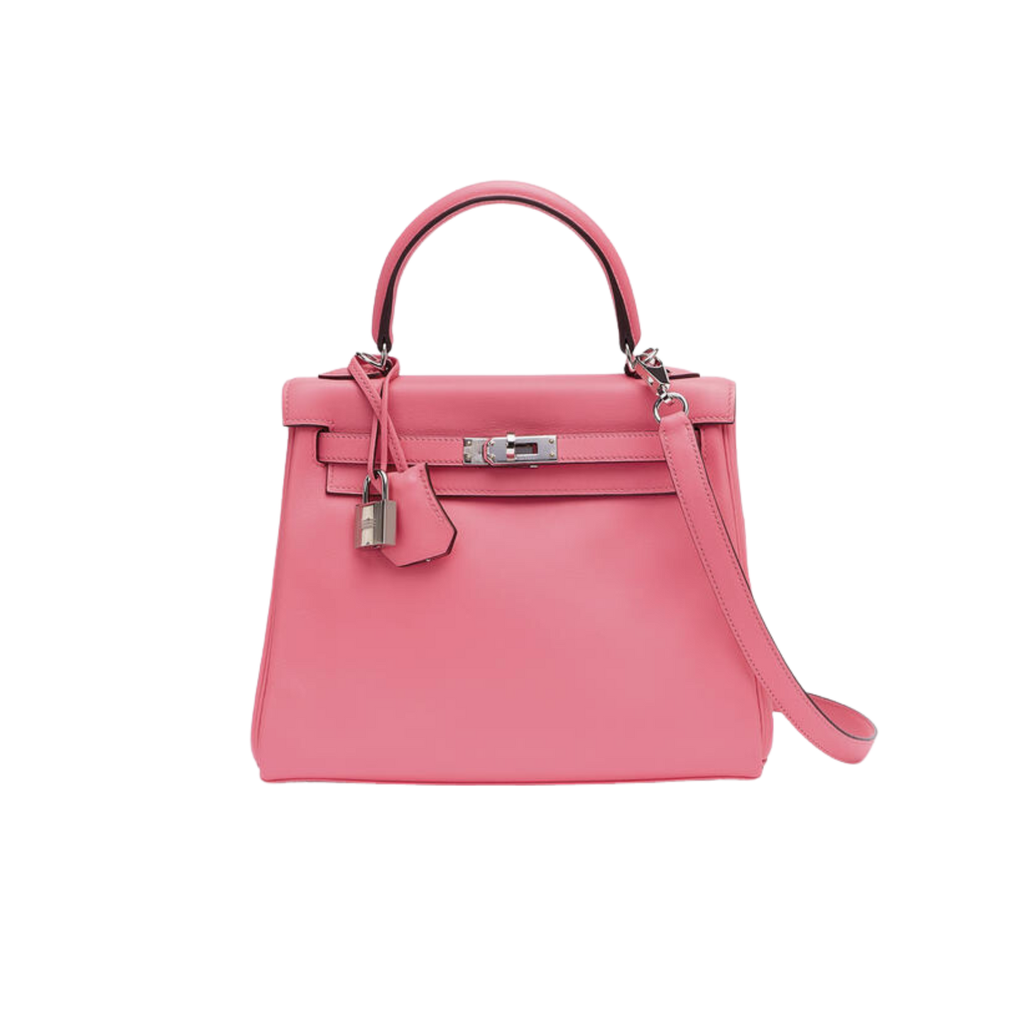 Hermes Kelly 25 Rose Azalee Swift Leather