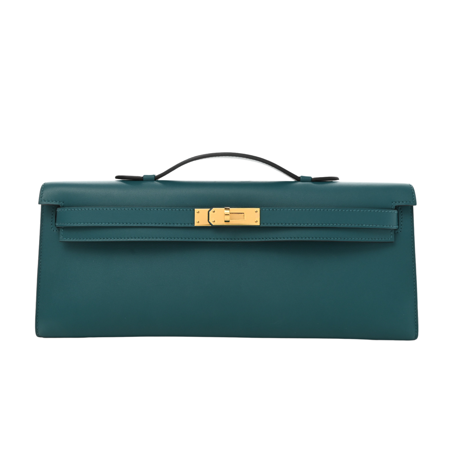 Hermes Kelly Cut Vert Bosphore Swift Leather