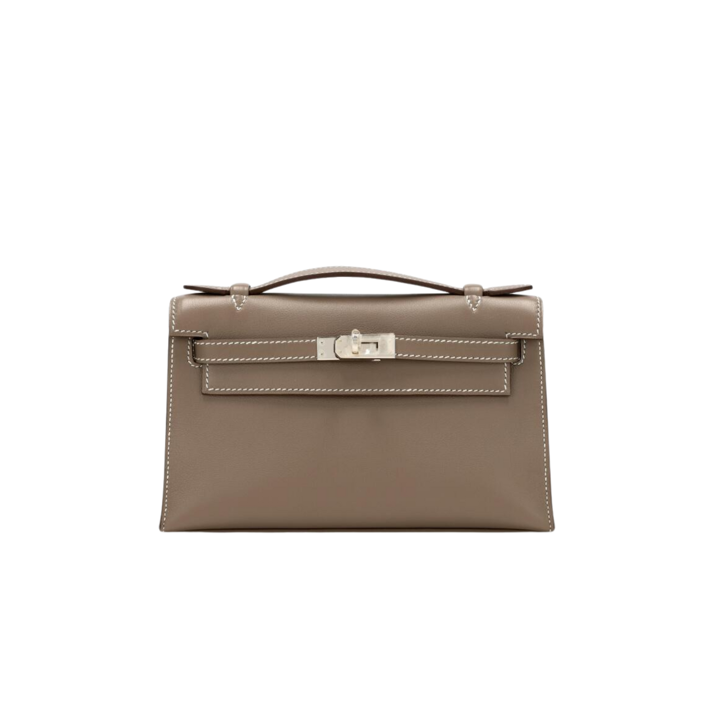 Hermes Kelly Pochette Etoupe Swift Leather