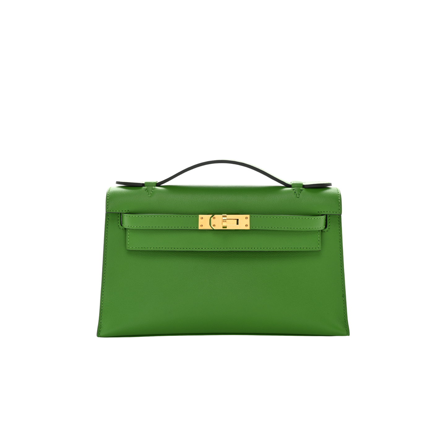 Hermes Kelly Pochette Vert Yucca Swift Leather