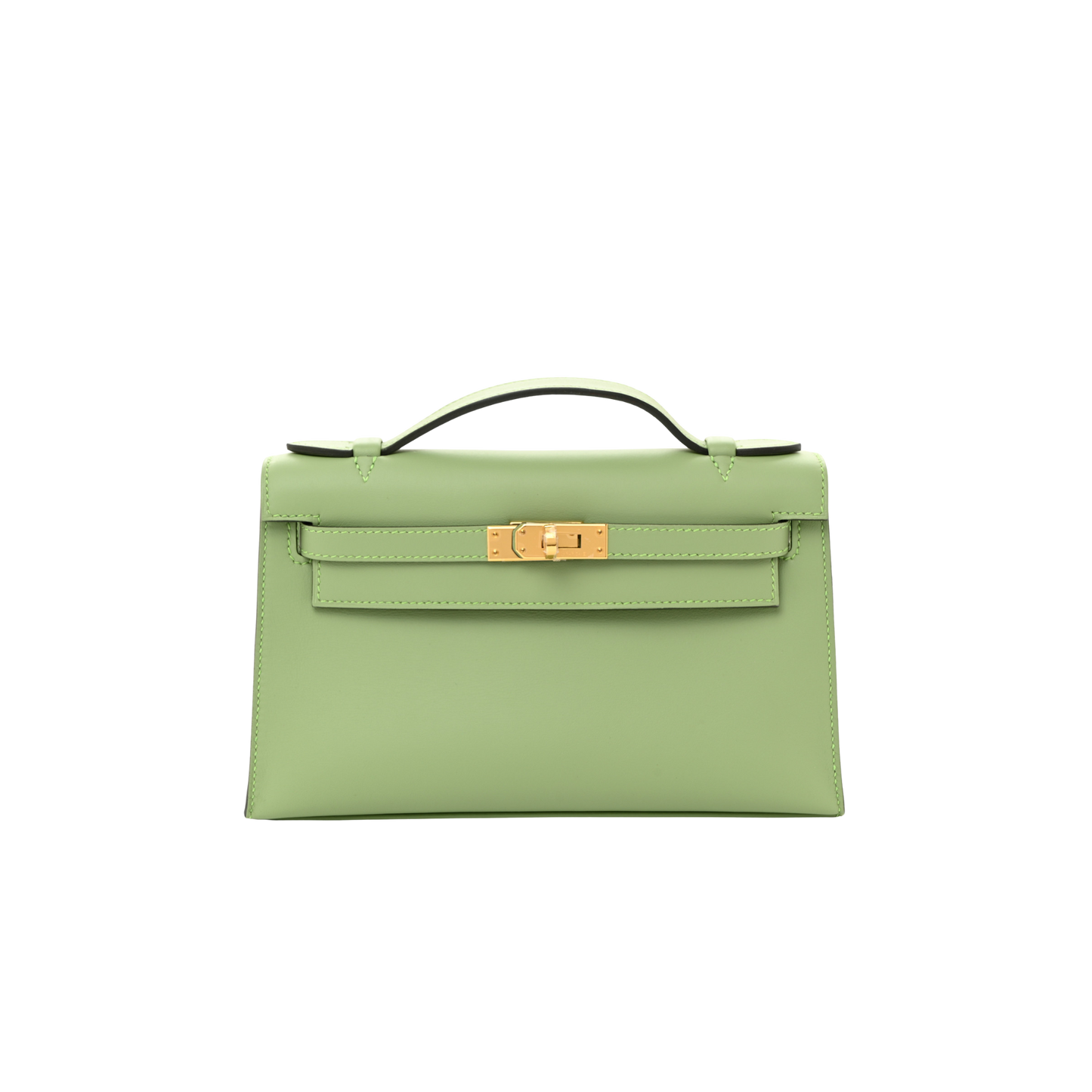 Hermes Kelly Pochette Vert Criquet Swift Leather