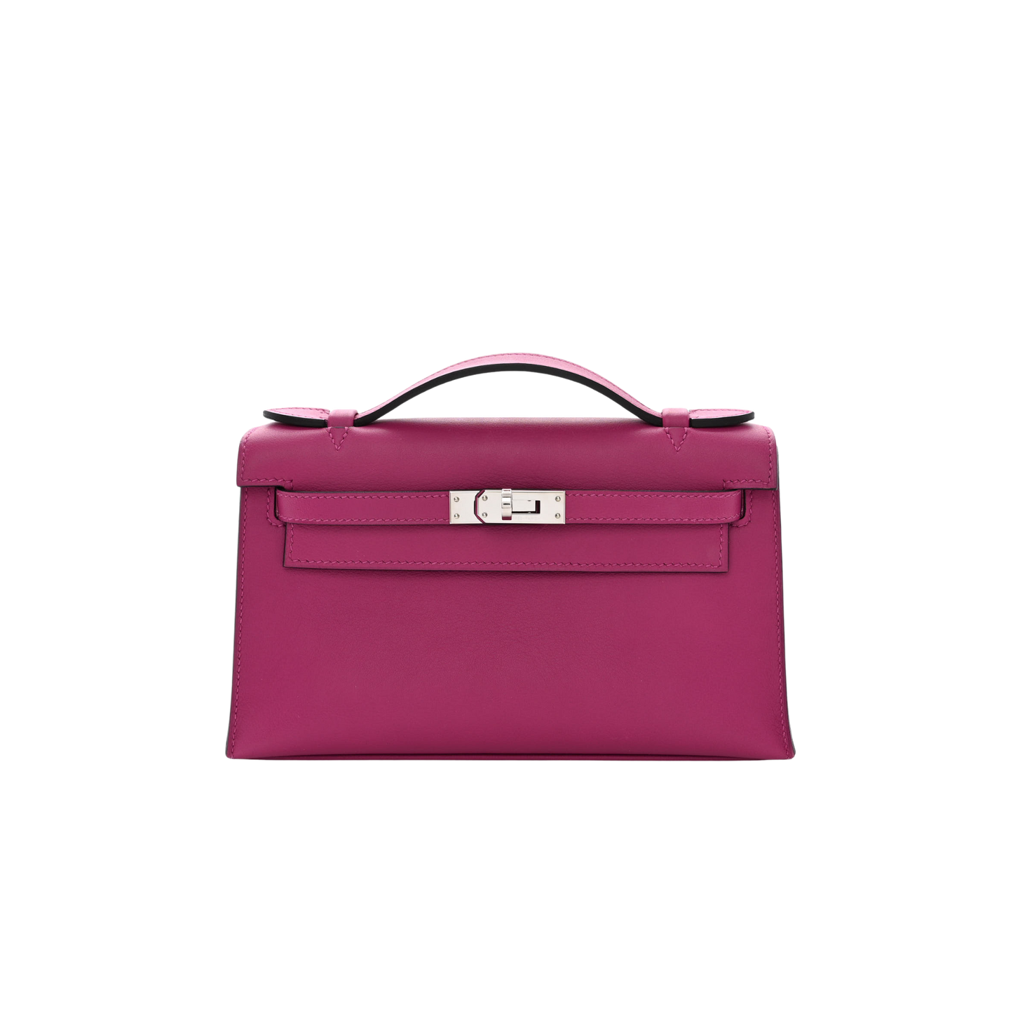 Hermes Kelly Pochette Rose Pourpre Swift Leather
