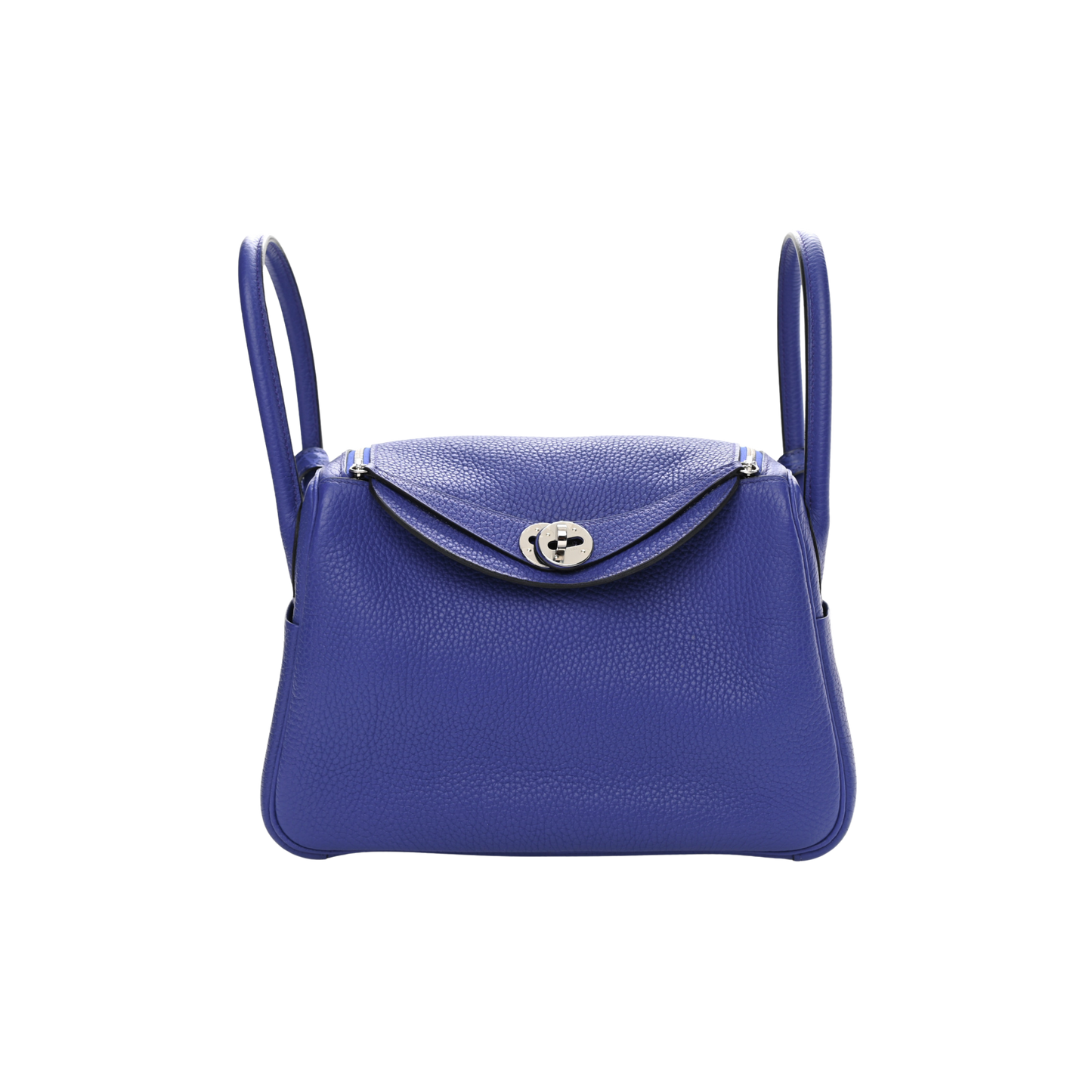 Hermes Lindy 26 Bleu Electrique Clemence Leather