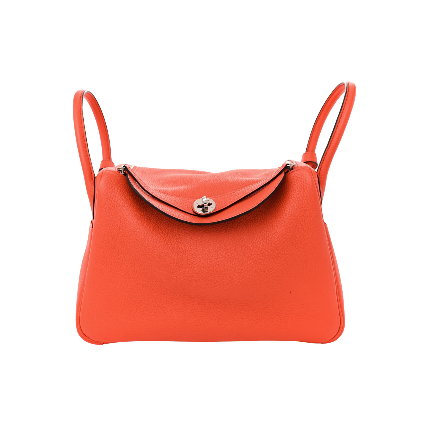 Hermes Lindy 30 Orange Poppy Clemence Leather