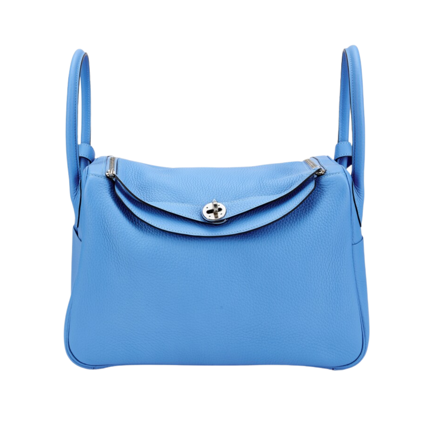 Hermes Lindy 34 Bleu Paradis Clemence Leather