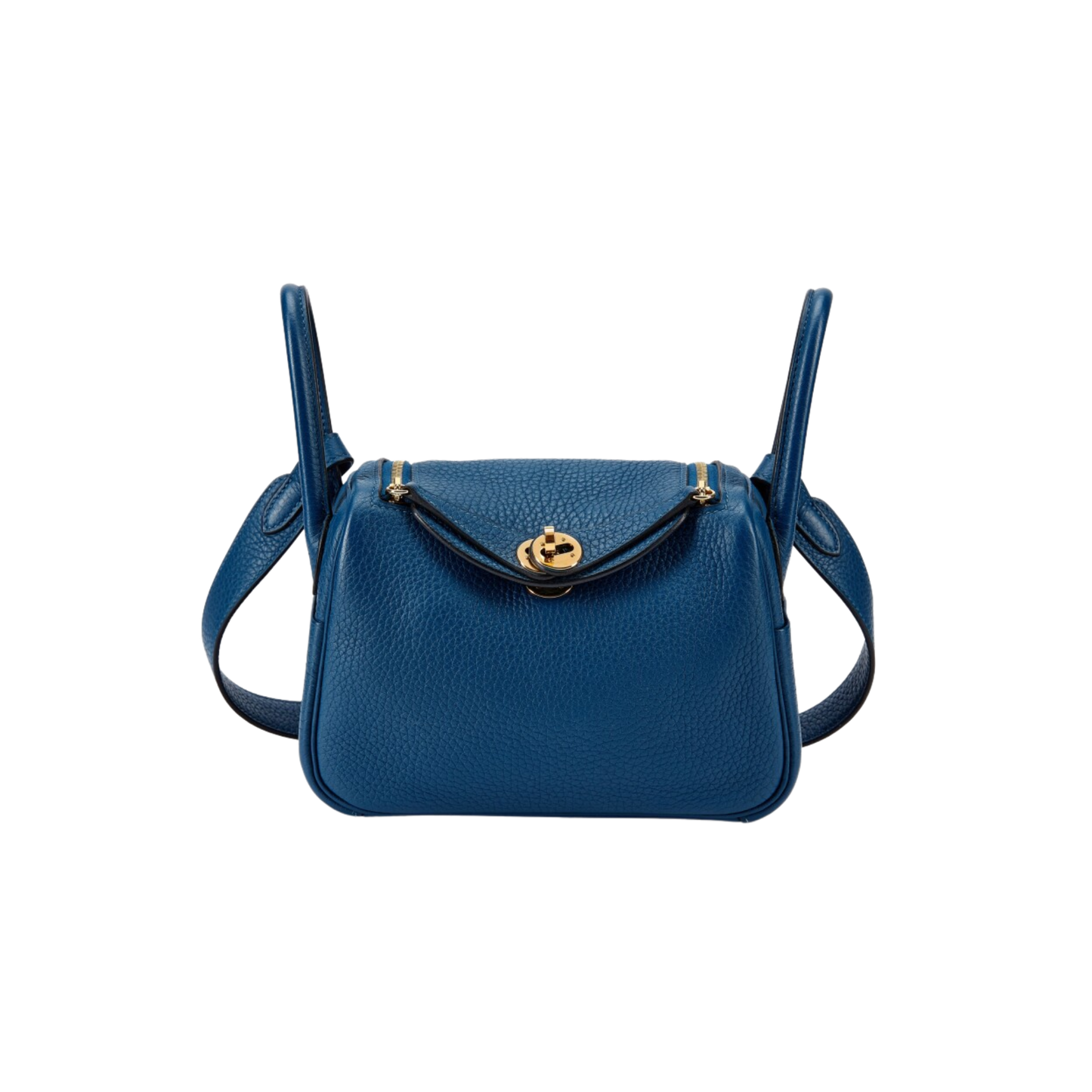 Hermes Lindy Mini Deep Blue Clemence Leather