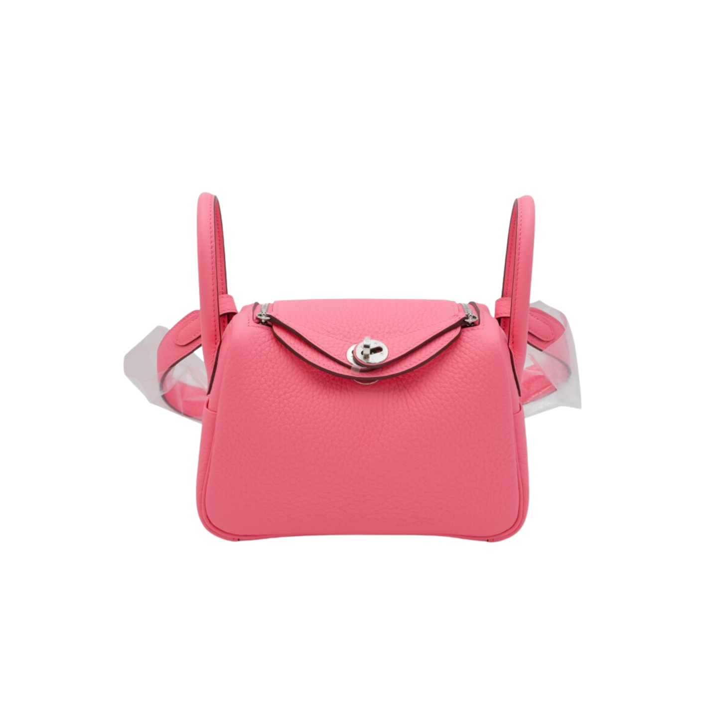 Hermes Lindy Mini Rose Azalee Clemence Leather