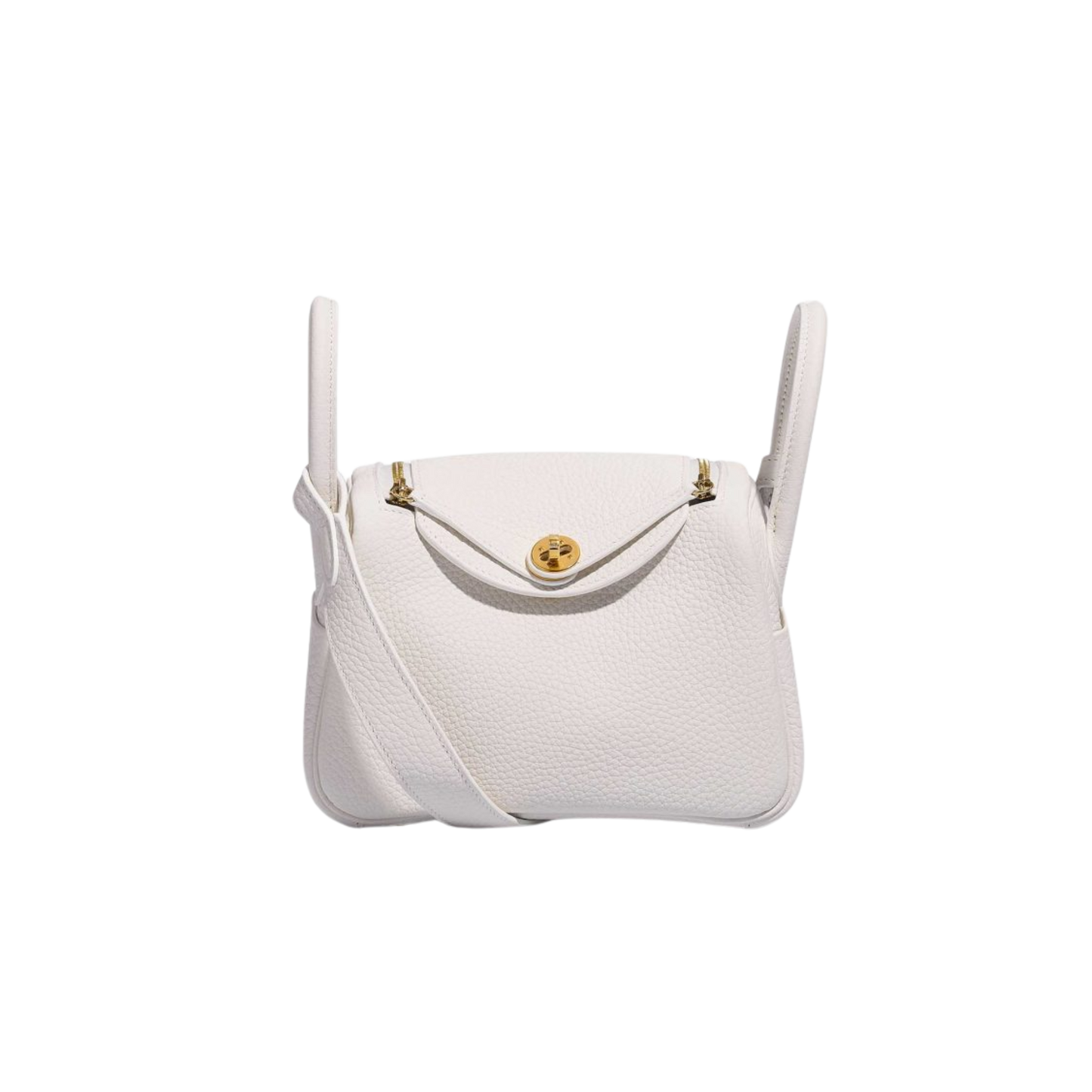Hermes Lindy Mini New White Clemence Leather