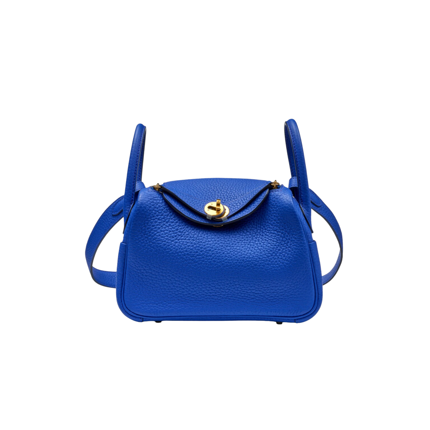 Hermes Lindy Mini Bleu Royal Clemence Leather