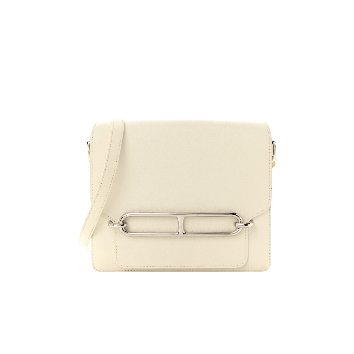 Hermes Roulis 23 New White Evercolor Leather