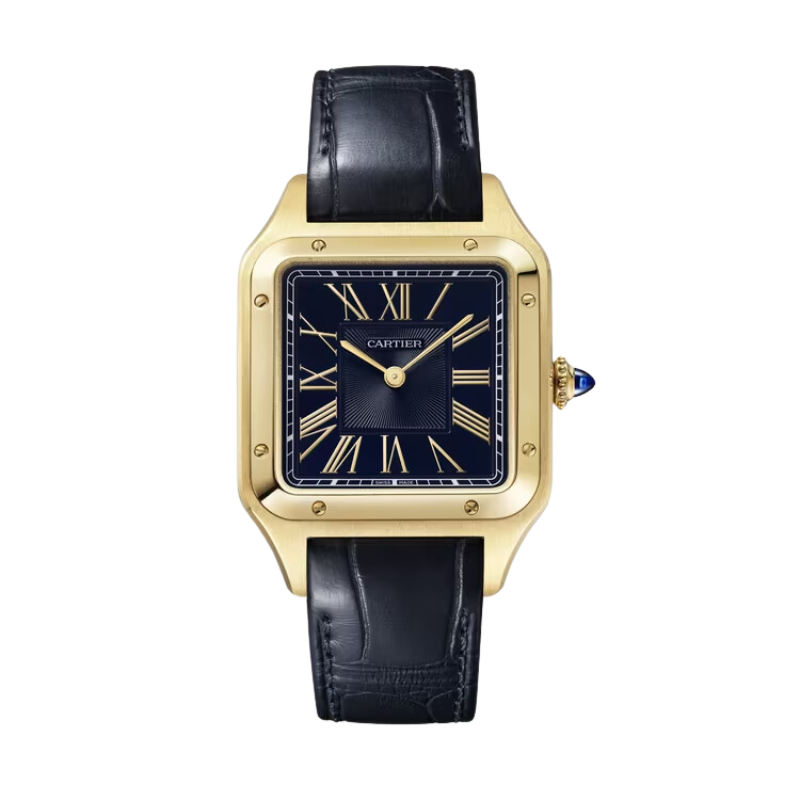 SANTOS 44 MM DUMONT BLUE 18K YELLOW GOLD