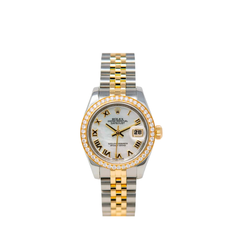 Lady Datejust 28MM Two Tone Yellow Gold on Jubilee Mother of Pearl